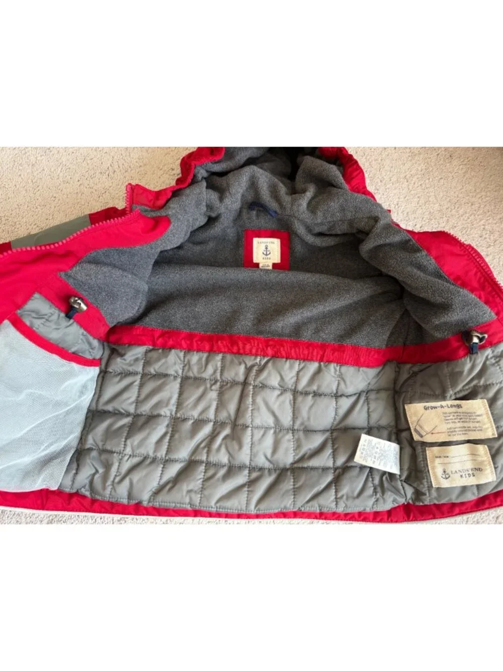 Lands End Boys Snowsuit Size 2T Grow A Longs Hooded Insulated Coat & Snow Pants